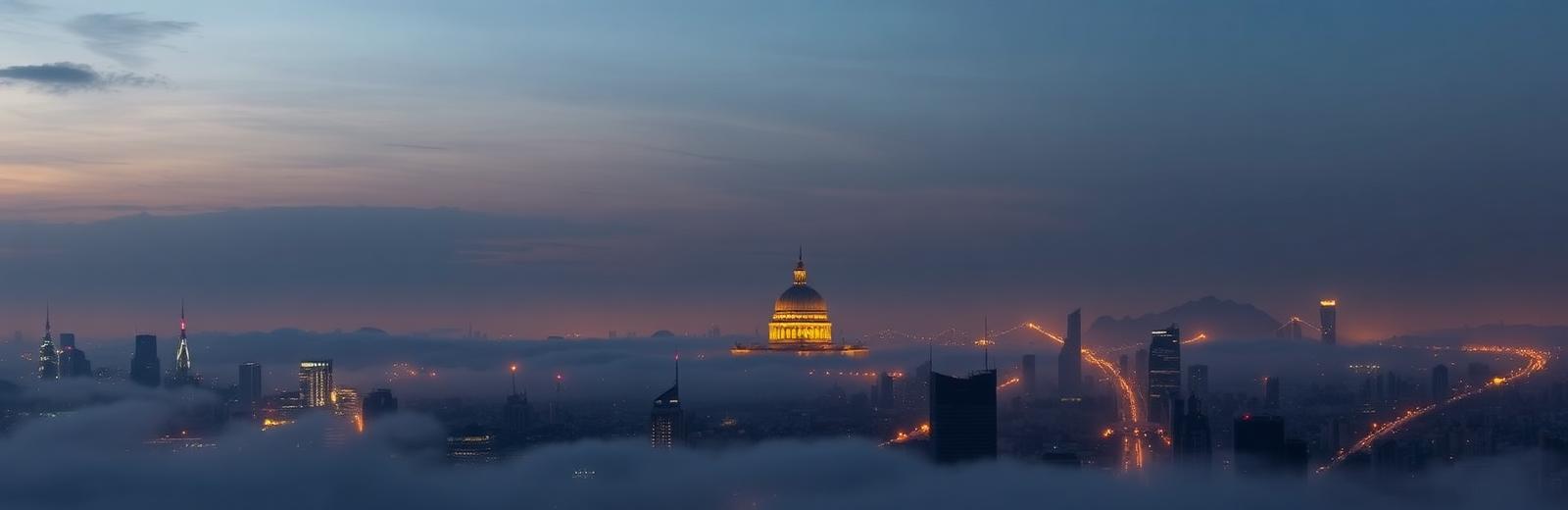 A city of domes at dusk